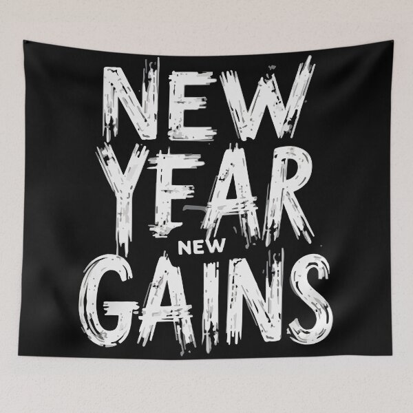 Item preview, New Year New Gains - Funny Gym Fitness Motivation - Distressed Vintage Workout 2026 designed and sold by Design-Pro-21.