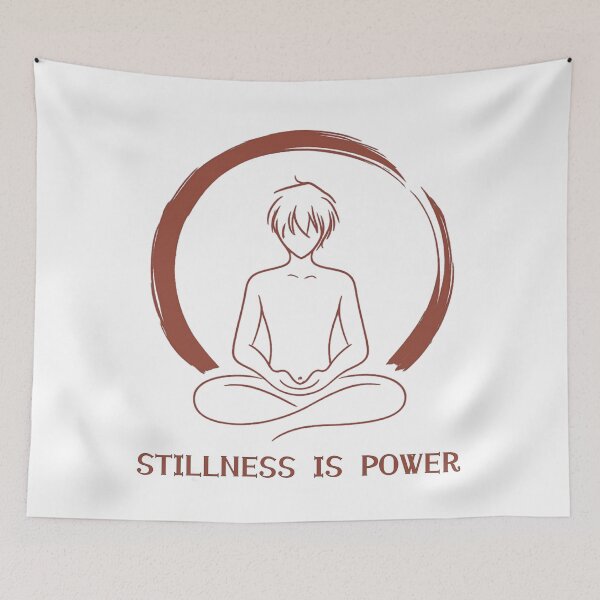 Item preview, Stillness Is Power – Minimal Zen Meditation Line Art designed and sold by SidTastic .