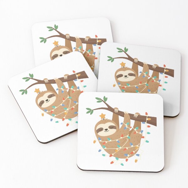 Item preview, Christmas Sloth with Lights – Cute Holiday Sloth Illustration designed and sold by Senkov.