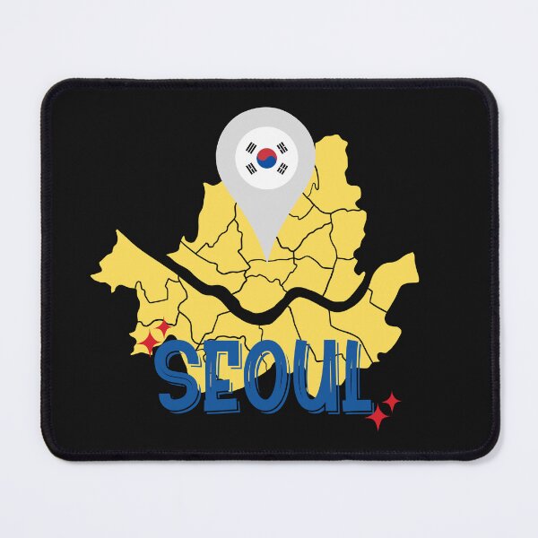 Item preview, Navigating Seoul: Minimal Map with Cultured Flag Pin designed and sold by QuoteCanvas.TH.