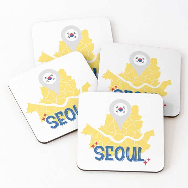 Item preview, Navigating Seoul: Minimal Map with Cultured Flag Pin designed and sold by QuoteCanvas.TH.