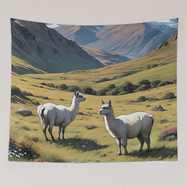 Item preview, Llamas on the Wind Plateau designed and sold by HorizonHues.
