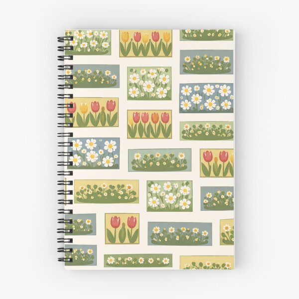 Item preview, City Park Flower Grid – Vintage Nordic Urban Garden Pattern designed and sold by Planthem.