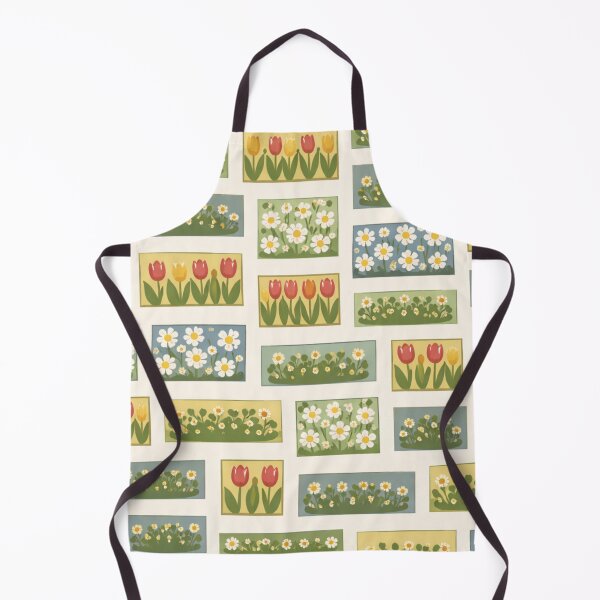Item preview, City Park Flower Grid – Vintage Nordic Urban Garden Pattern designed and sold by Planthem.