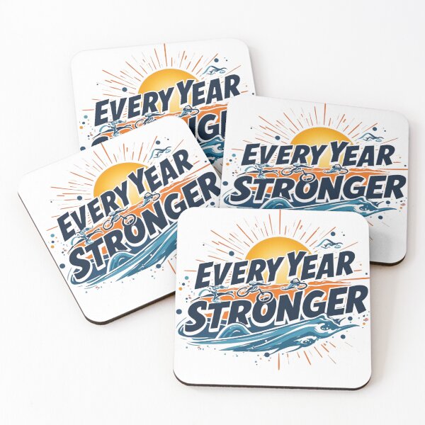 Item preview, Every Year Stronger Triathlon Motivation Design – Swim Bike Run Endurance Athlete Art designed and sold by Triathlongram.