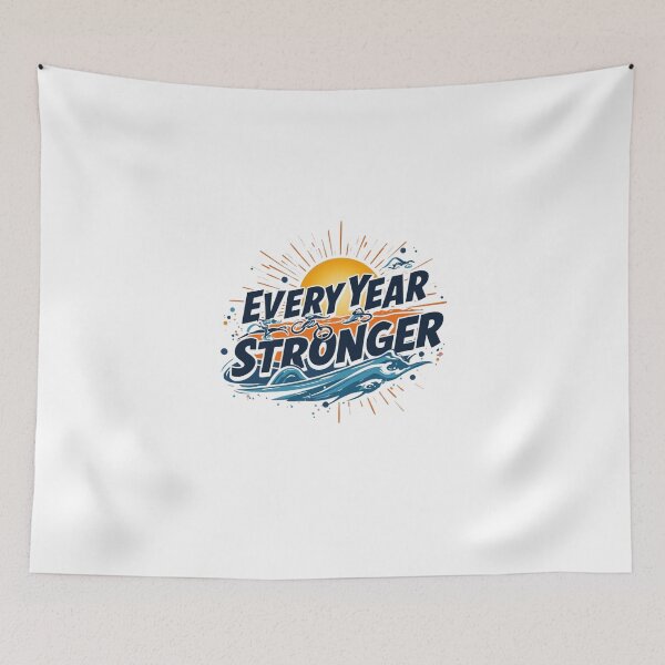 Item preview, Every Year Stronger Triathlon Motivation Design – Swim Bike Run Endurance Athlete Art designed and sold by Triathlongram.