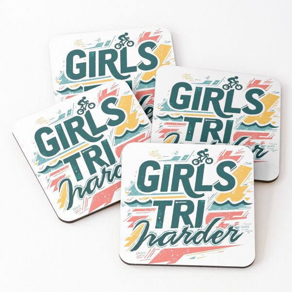 Item preview, Girls Tri Harder Triathlon Motivation Design – Strong Women Swim Bike Run Art designed and sold by Triathlongram.