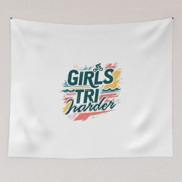 Item preview, Girls Tri Harder Triathlon Motivation Design – Strong Women Swim Bike Run Art designed and sold by Triathlongram.
