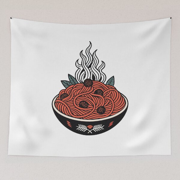 Item preview, Upsetti Spaghetti Vintage Tattoo Style | Fierce Pasta Flash Art Design designed and sold by VividOrganica.