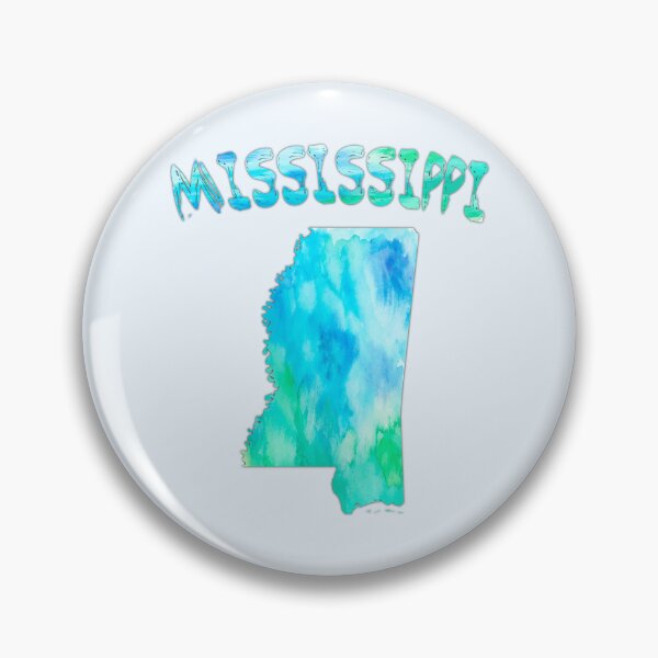 Item preview, Mississippi State Map Watercolor - Blue & Teal Artistic Silhouette designed and sold by mashmosh.