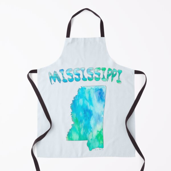 Item preview, Mississippi State Map Watercolor - Blue & Teal Artistic Silhouette designed and sold by mashmosh.