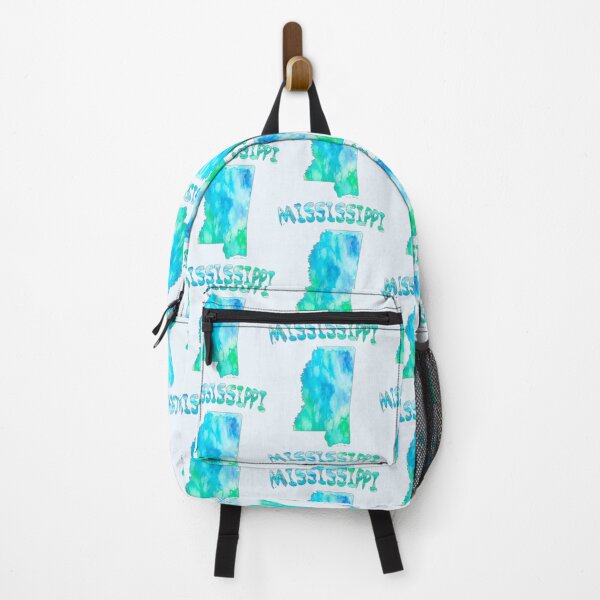 Item preview, Mississippi State Map Watercolor - Blue & Teal Artistic Silhouette designed and sold by mashmosh.
