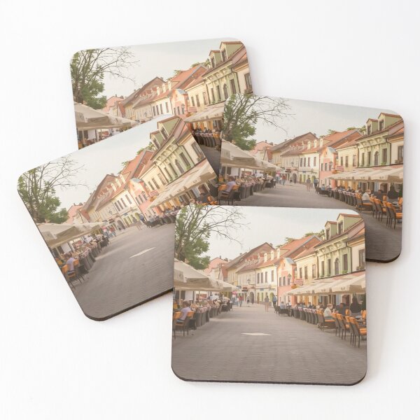 Item preview, Charming European Old Town Street Café | Cozy Travel Cityscape Art designed and sold by C3J7.