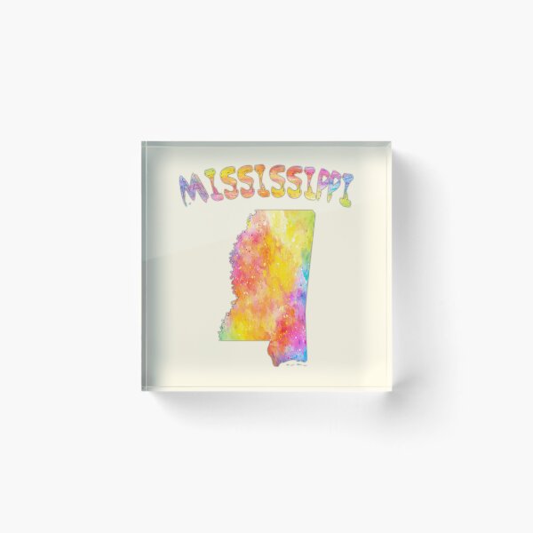 Item preview, Mississippi State Map - Vibrant Watercolor Art Silhouette designed and sold by mashmosh.