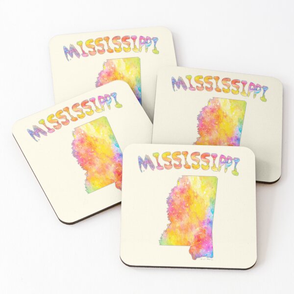 Item preview, Mississippi State Map - Vibrant Watercolor Art Silhouette designed and sold by mashmosh.