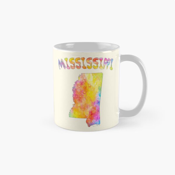 Item preview, Mississippi State Map - Vibrant Watercolor Art Silhouette designed and sold by mashmosh.