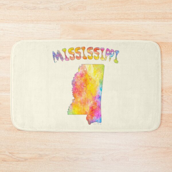 Item preview, Mississippi State Map - Vibrant Watercolor Art Silhouette designed and sold by mashmosh.