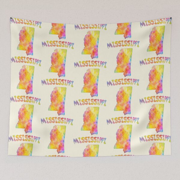 Item preview, Mississippi State Map - Vibrant Watercolor Art Silhouette designed and sold by mashmosh.