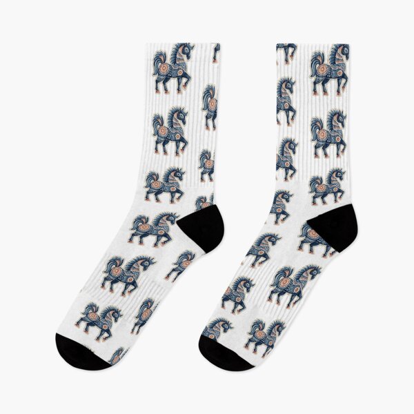 Item preview, Blue folk horse designed and sold by MendaciousMina.