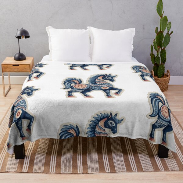 Item preview, Blue folk horse designed and sold by MendaciousMina.