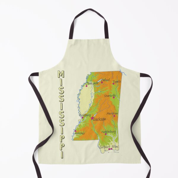 Item preview, Mississippi State Map - Vintage Topographic Art designed and sold by mashmosh.