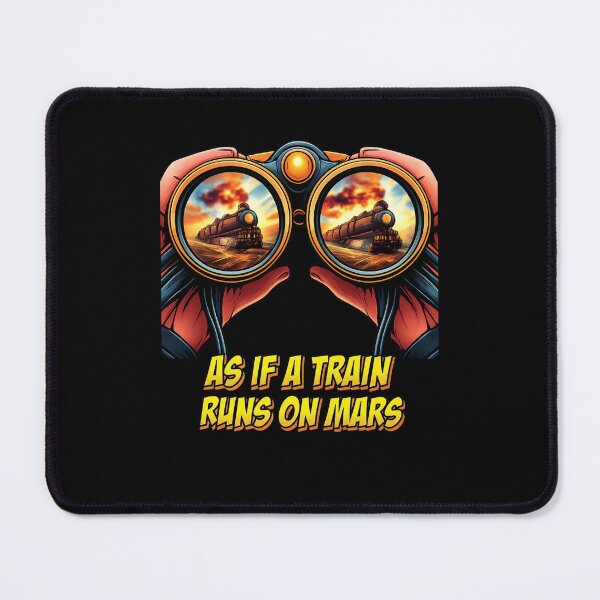 Item preview, Retro Sci-Fi Train on Mars – Surreal Binoculars View Pop Art designed and sold by VauxelleArt.