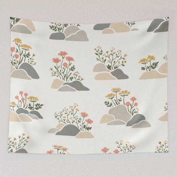 Item preview, Harbor Cliff Wildflowers – Vintage Nordic Coastal Pattern designed and sold by Planthem.