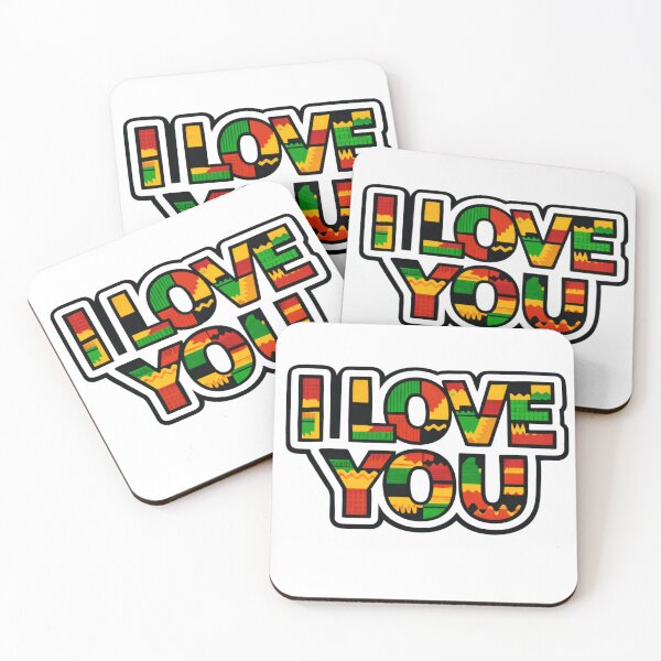 Item preview, I Love You – Kente Cloth Typography Art designed and sold by The Crimson Halo.