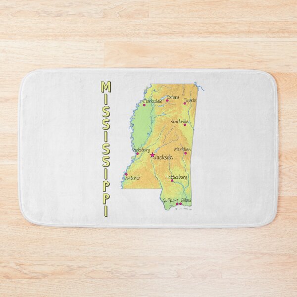 Item preview, Mississippi State Map - Cities and Topography designed and sold by mashmosh.