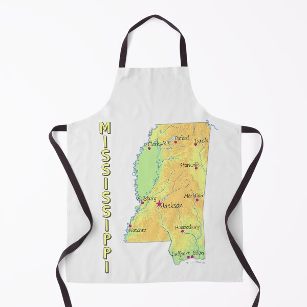 Item preview, Mississippi State Map - Cities and Topography designed and sold by mashmosh.