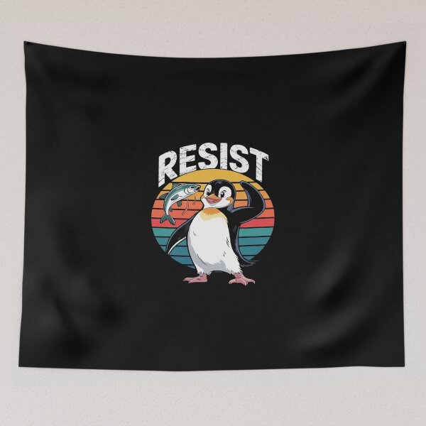 Item preview, Resist Penguin Activism Penguins Protest Against Tariffs  designed and sold by SyntaxClaw.