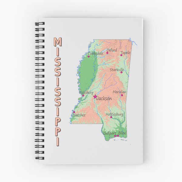 Item preview, Mississippi State Topographic Art Map designed and sold by mashmosh.