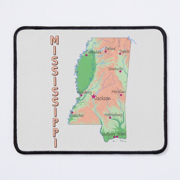 Item preview, Mississippi State Topographic Art Map designed and sold by mashmosh.