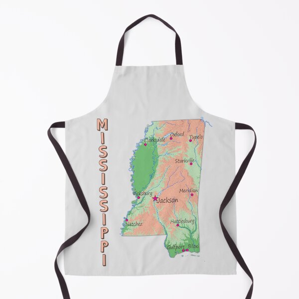 Item preview, Mississippi State Topographic Art Map designed and sold by mashmosh.