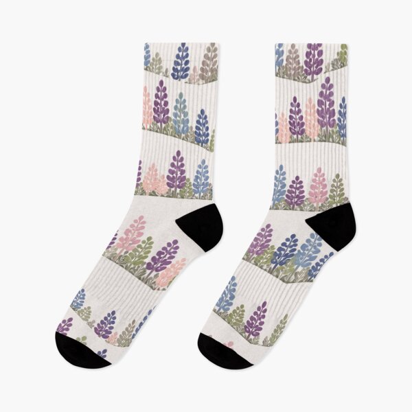 Item preview, Cloudy Lupine Hills – Vintage Nordic Lupiini Pattern designed and sold by Planthem.