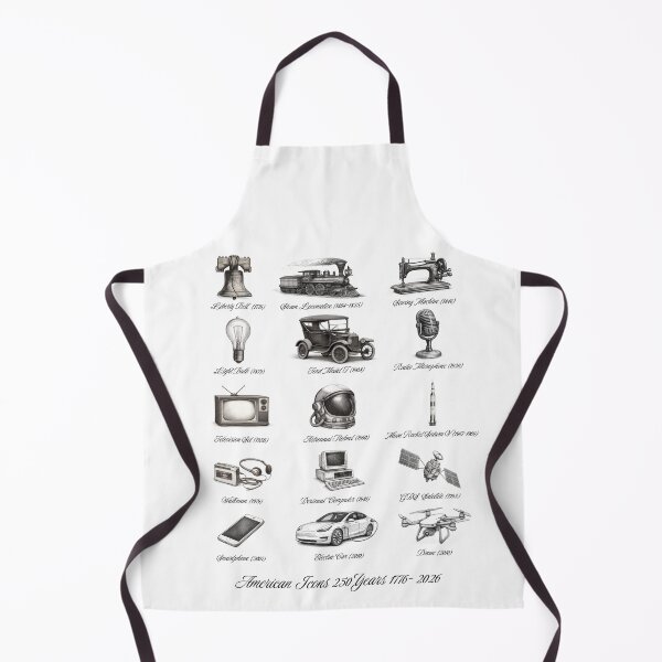 Item preview, American Icons — 250 Years of Innovation (1776–2026) Vintage Timeline Illustration designed and sold by RomeoSketches.