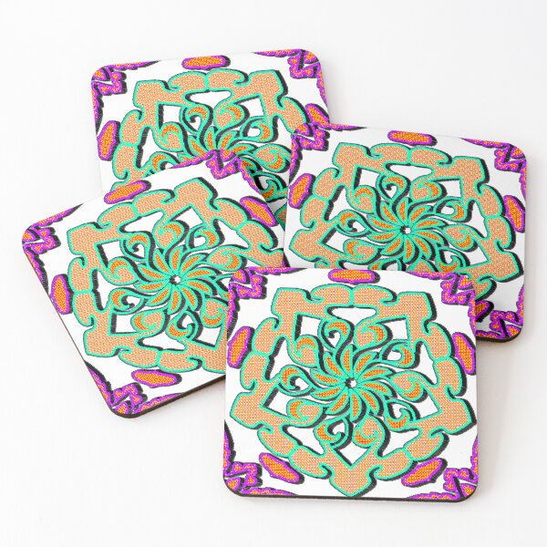 Item preview, "Swirling Mandala with Dotted Petals and Vivid Green Outlines" designed and sold by nighttime1990.