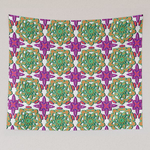 Item preview, "Swirling Mandala with Dotted Petals and Vivid Green Outlines" designed and sold by nighttime1990.
