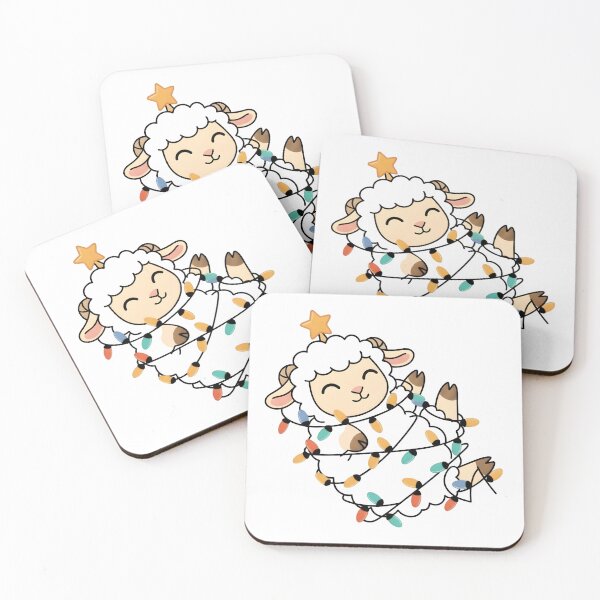 Item preview, Cute Christmas Sheep Wrapped in Lights – Funny Holiday Illustration designed and sold by Senkov.