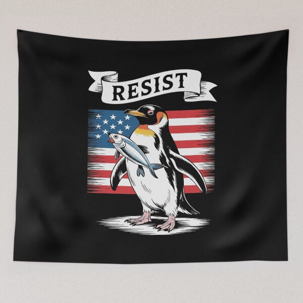 Item preview, Resist Penguin Activism USA Flag  designed and sold by AquaKiev.