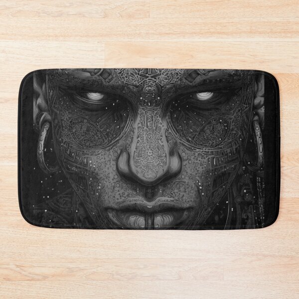 Artikelvorschau, Blackwork Cyber Ritual Maske entworfen und verkauft von DarkSpaceVibes.