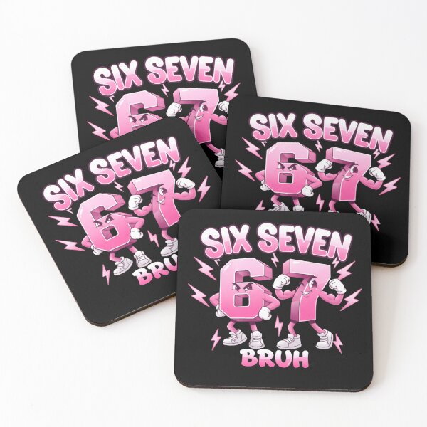 Item preview, Six Seven 67 Meme Pink Funny Characters designed and sold by HumansStuck12.