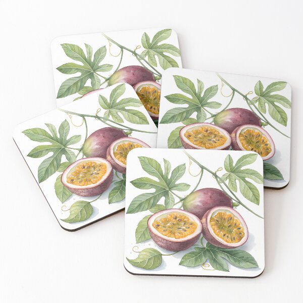 Item preview, Passion Fruit Watercolor Botanical Art | Tropical Fruit Illustration designed and sold by VividOrganica.