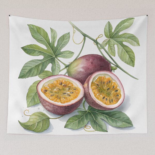 Item preview, Passion Fruit Watercolor Botanical Art | Tropical Fruit Illustration designed and sold by VividOrganica.