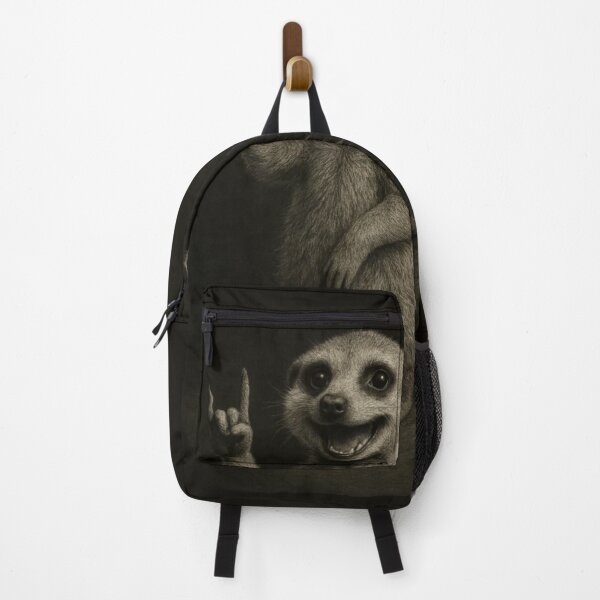 Item preview, Rocking meerkat - Cool animal motif with rock hand gesture designed and sold by Like it Different.