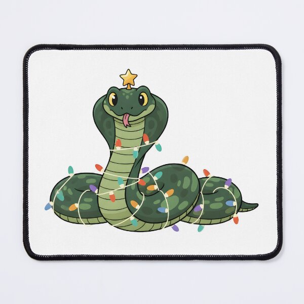 Item preview, Cute Christmas Snake with Fairy Lights | Festive Holiday Illustration designed and sold by Senkov.