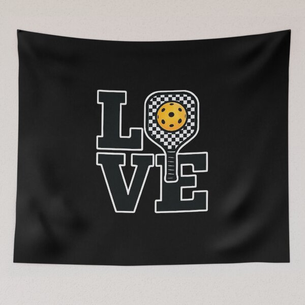 Item preview, Love Pickleball – Checkered Paddle and Ball Graphic Design designed and sold by w66aboo.