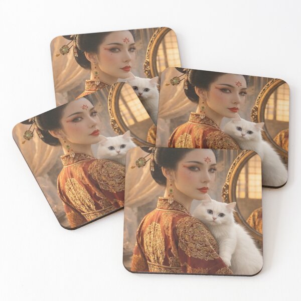 Item preview, Noble Lady with White Cat in Palace designed and sold by ASMRUniverse.