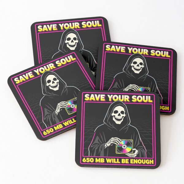 Item preview, Save Your Soul – Retro Grim Reaper CD Art | Dark Tech Humor Design designed and sold by HAYKA PRIME SHOP MARKET PLACE.
