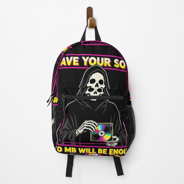 Item preview, Save Your Soul – Retro Grim Reaper CD Art | Dark Tech Humor Design designed and sold by HAYKA PRIME SHOP MARKET PLACE.